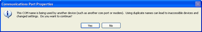 COM Port In Use